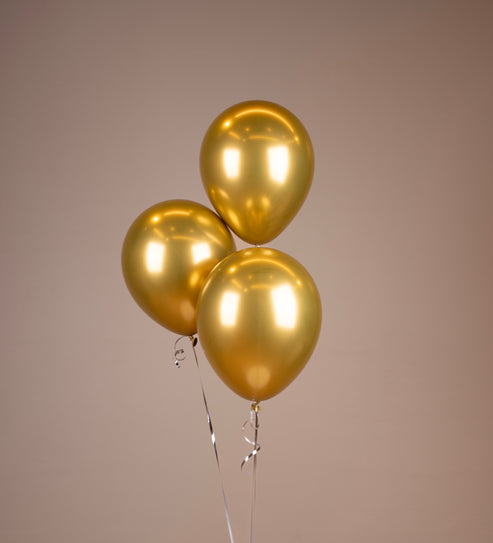 Gold Chrome Balloons Set