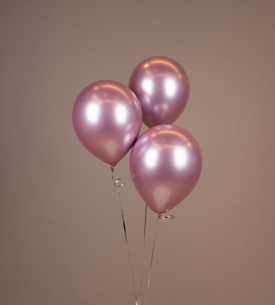 Pink Chrome Balloons Set