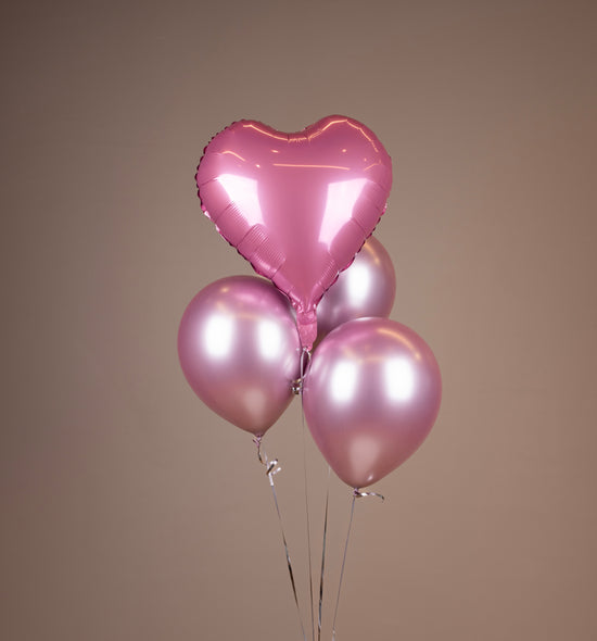 Rose Heart & Rose Balloons Set