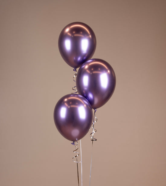 Purple Chrome Balloons Set