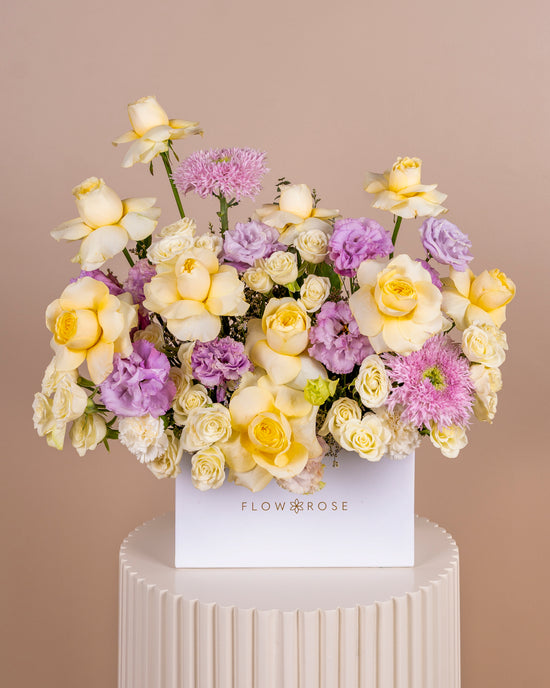 Lavender Cream Flower Box